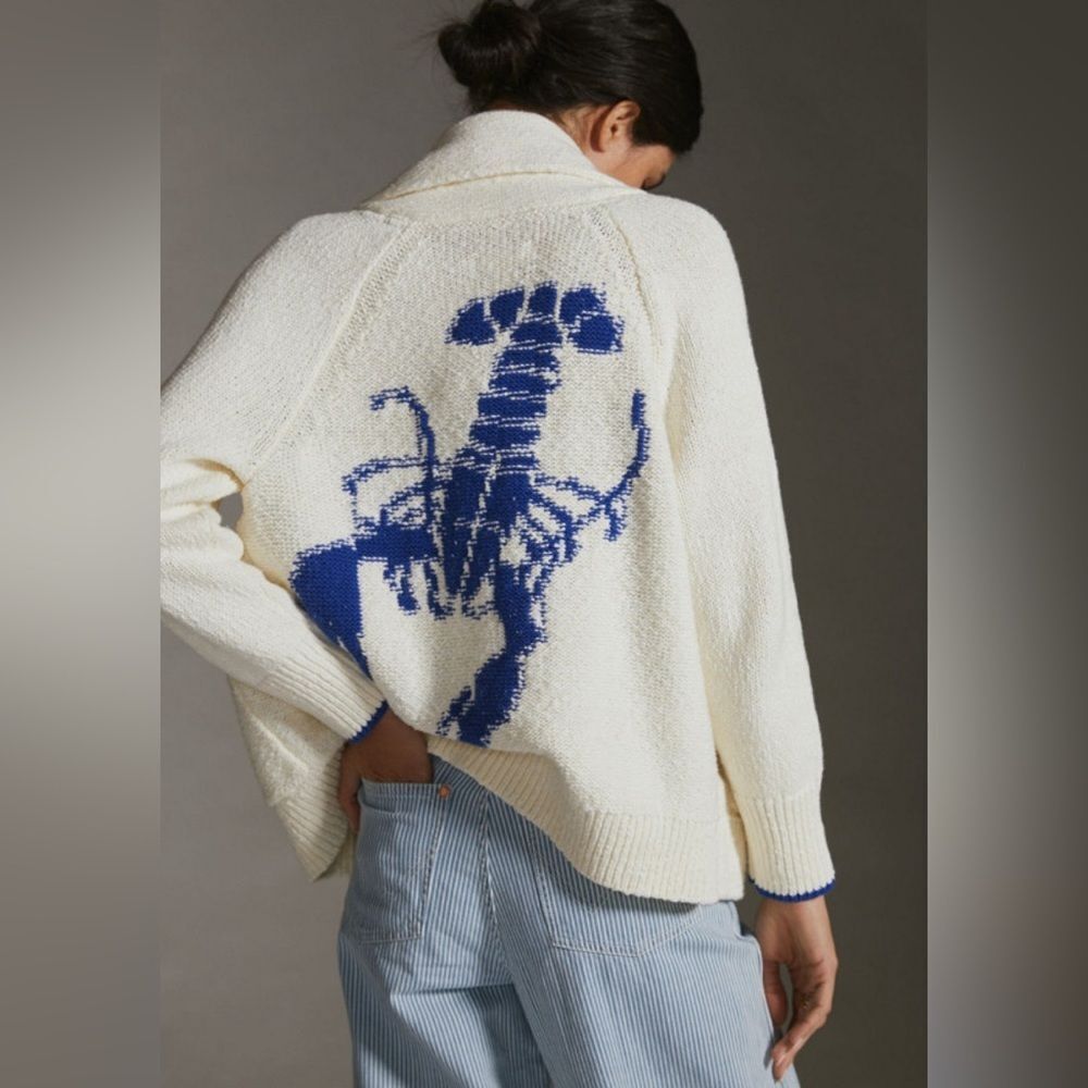 Anthropologie Maeve Lobster Cardigan - Picture 1 of 8